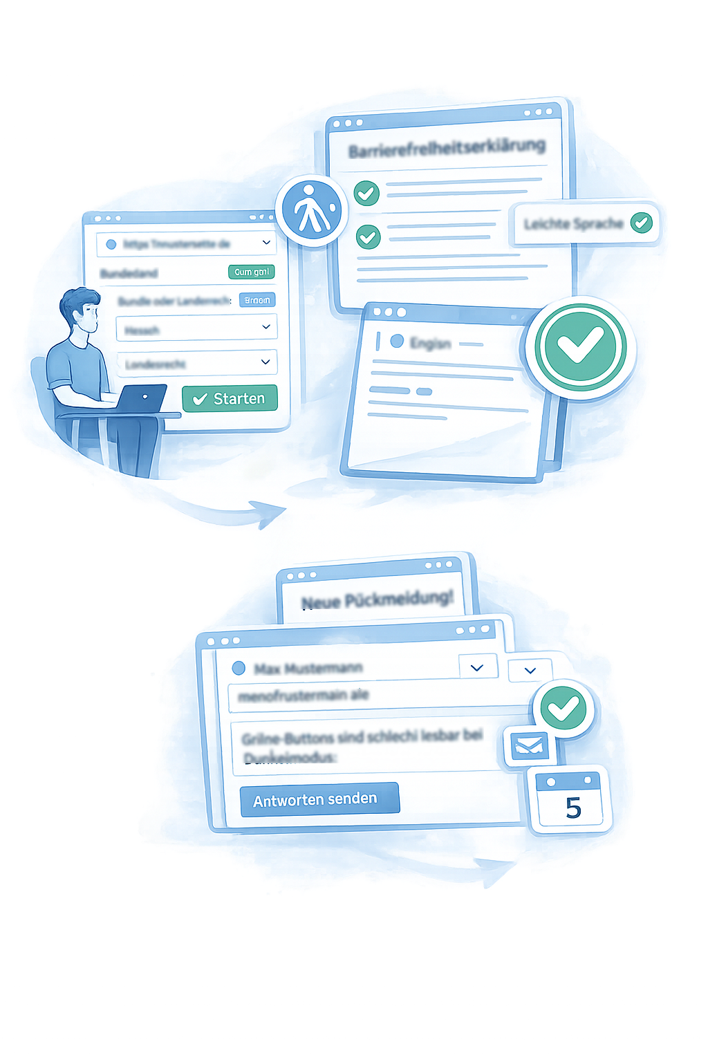 Barrierefreiheitserklärung mit Rückmeldungs- und Bearbeitungsprozess