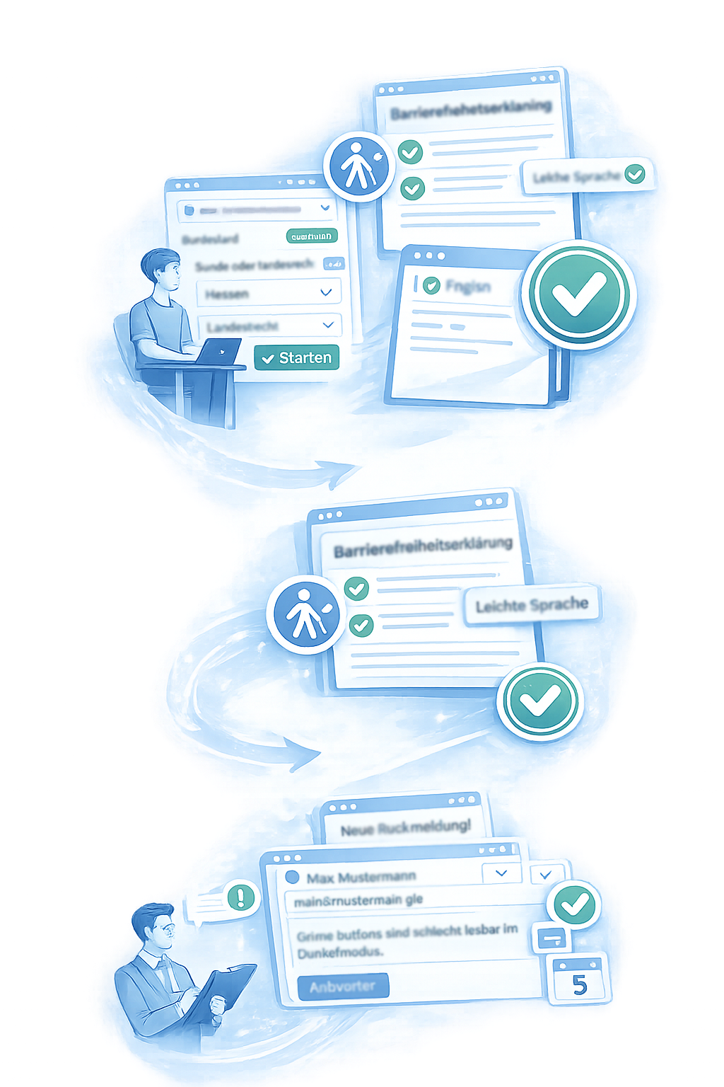 Produktansicht der Barrierefreiheitserklärung mit Backend-Verwaltung